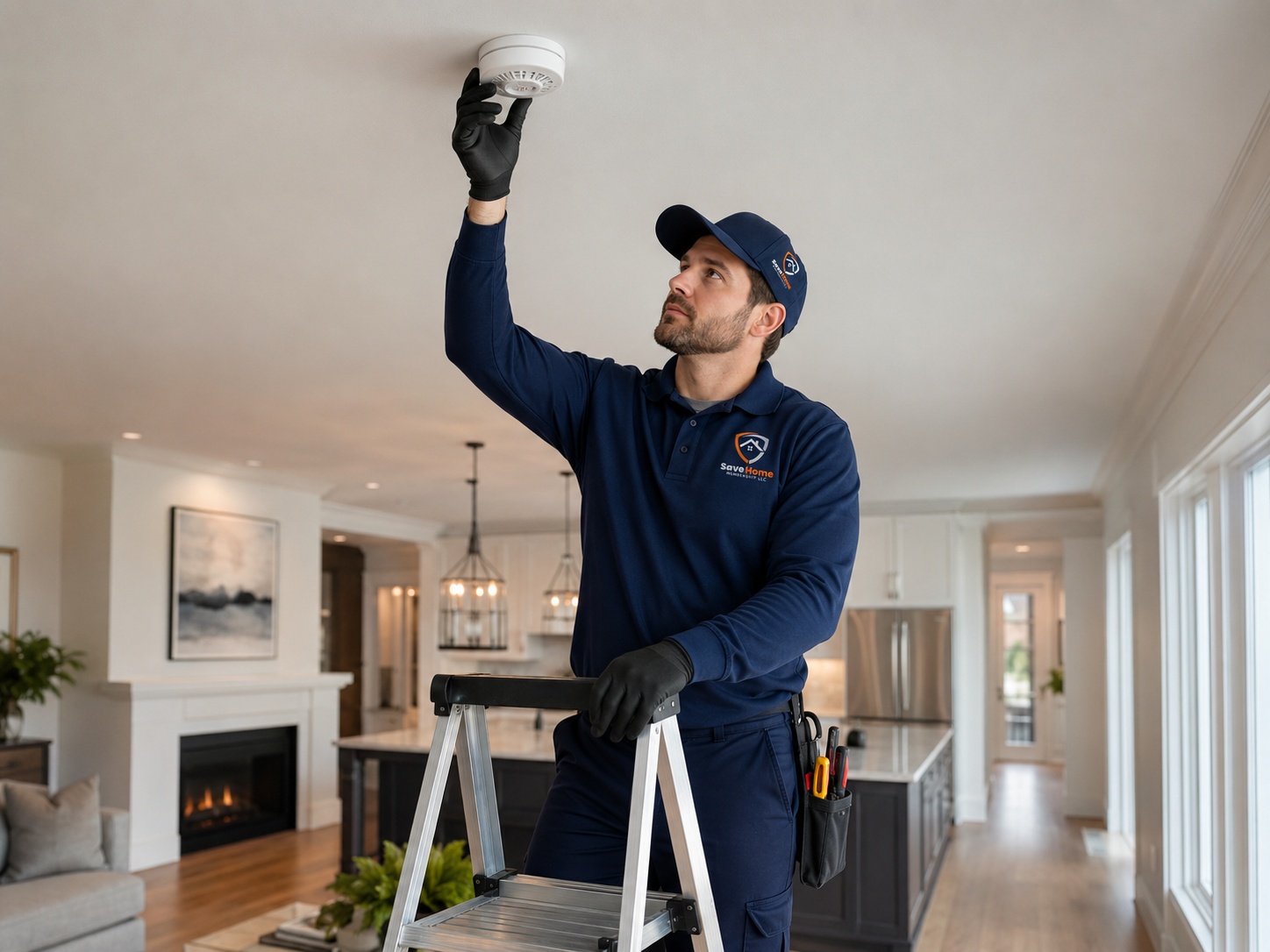 Smoke detector check and battery replacement service
